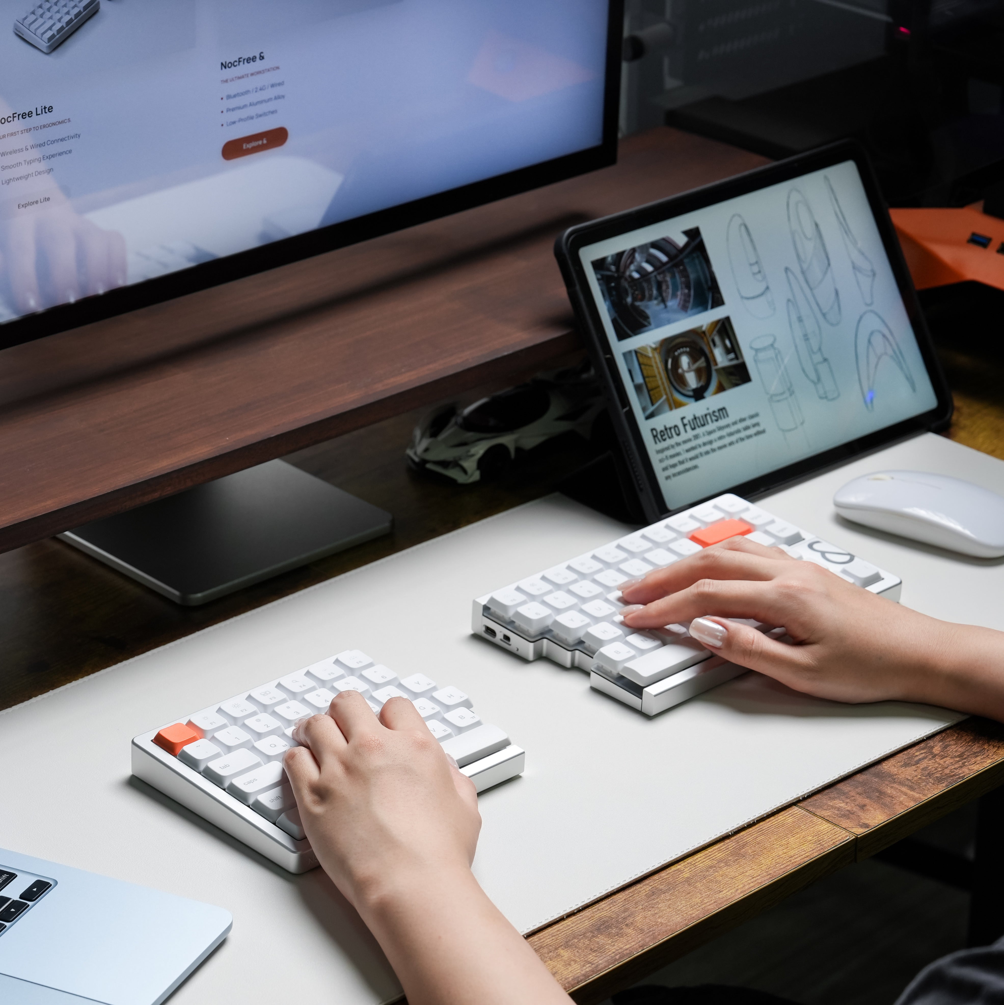 NocFree & Split Ergonomic Mechanical Keyboard – Wireless Bluetooth Keyboard (Pre-Order)