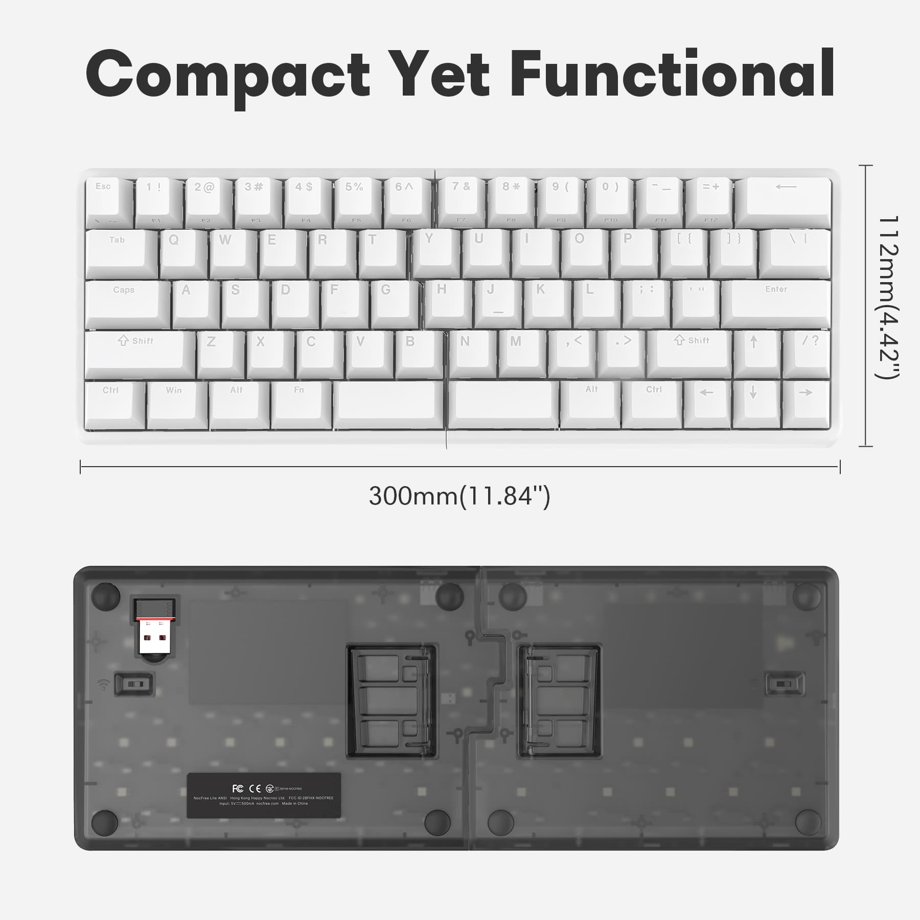 NocFree Lite Wireless Split Keyboard