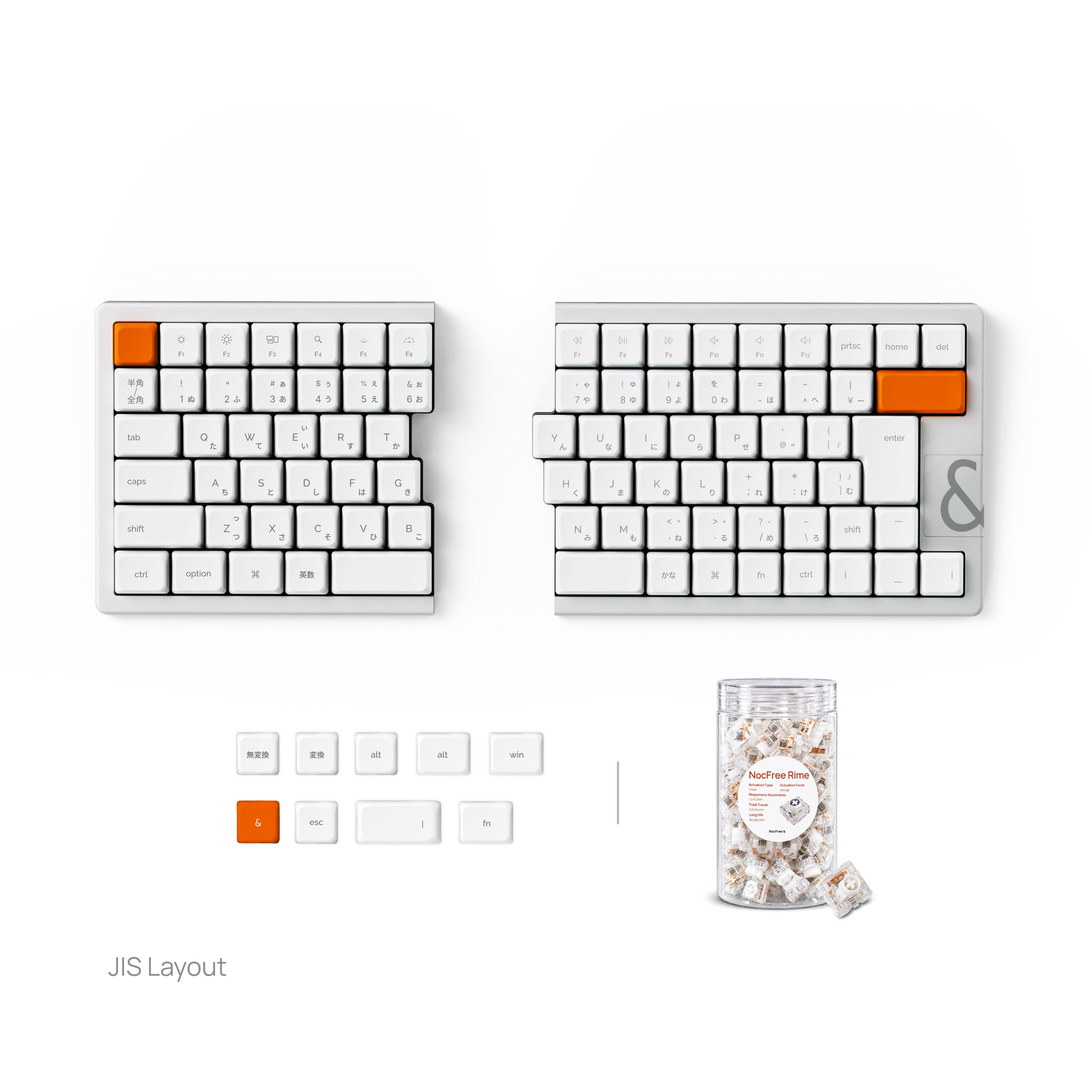 NocFree & Split Ergonomic Mechanical Keyboard – Wireless Bluetooth Keyboard (Pre-Order)