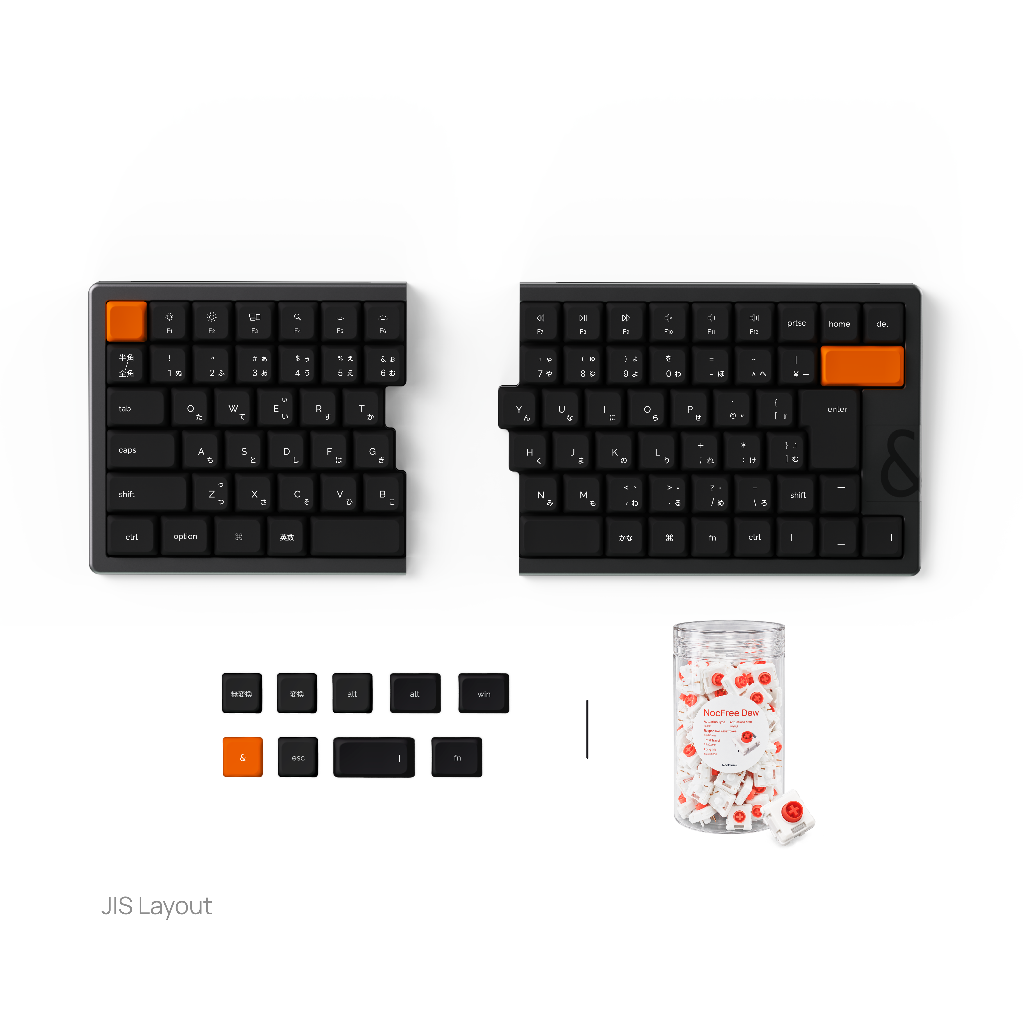 NocFree & Split Ergonomic Mechanical Keyboard – Wireless Bluetooth Keyboard (Pre-Order)
