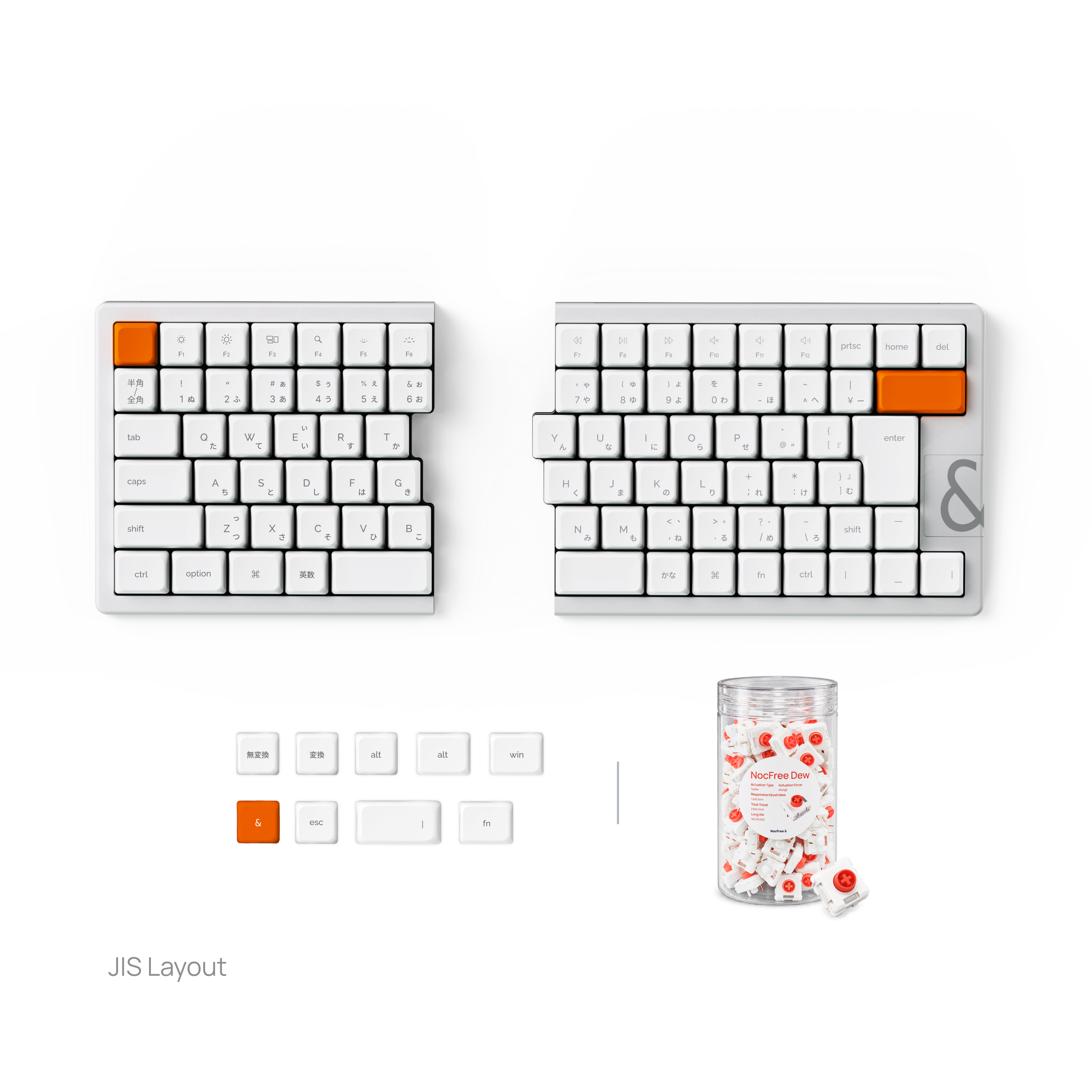 NocFree & Split Ergonomic Mechanical Keyboard – Wireless Bluetooth Keyboard (Pre-Order)
