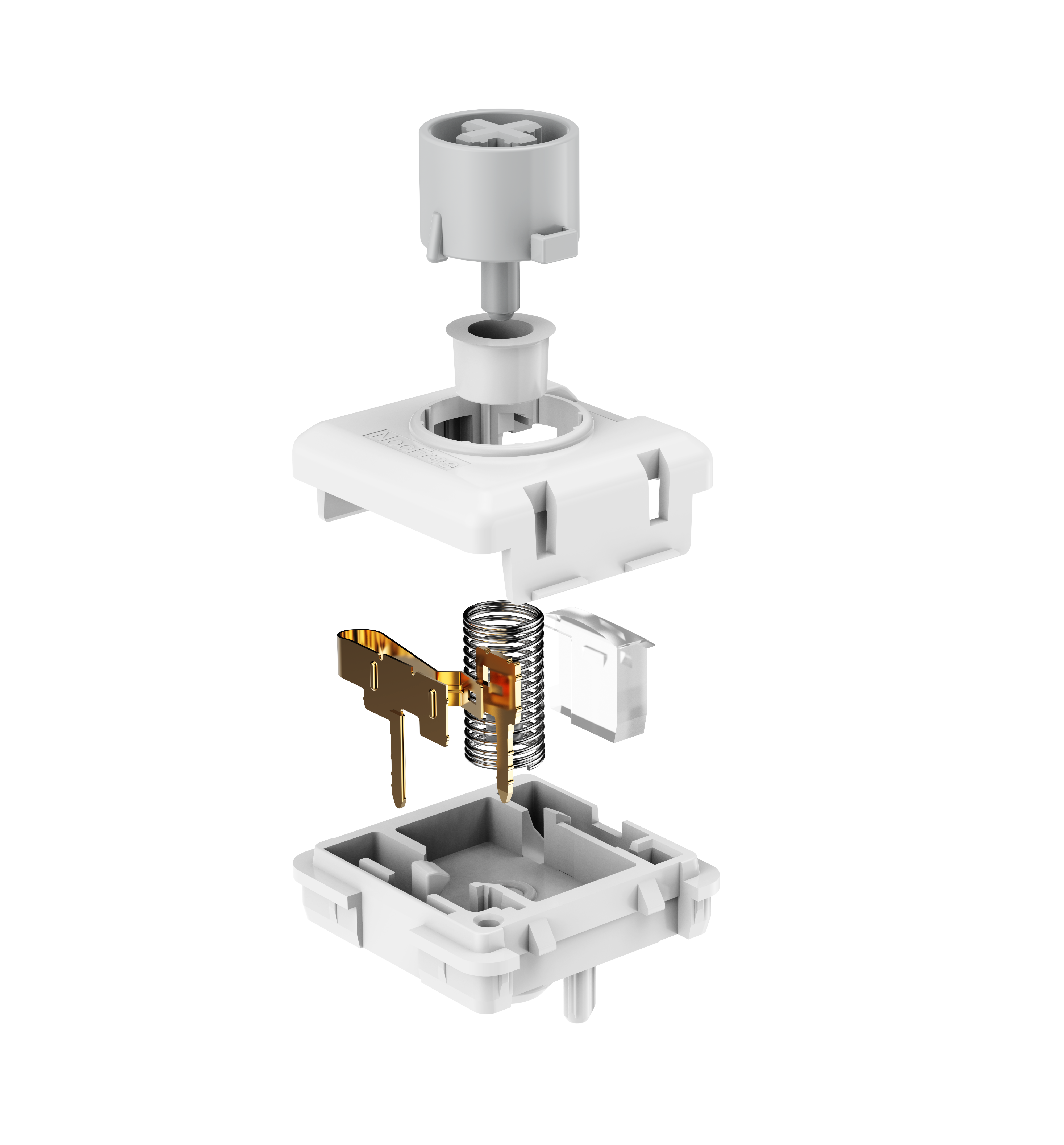 NocFree & Silent low-profile switch exploded view showing internal switch structure