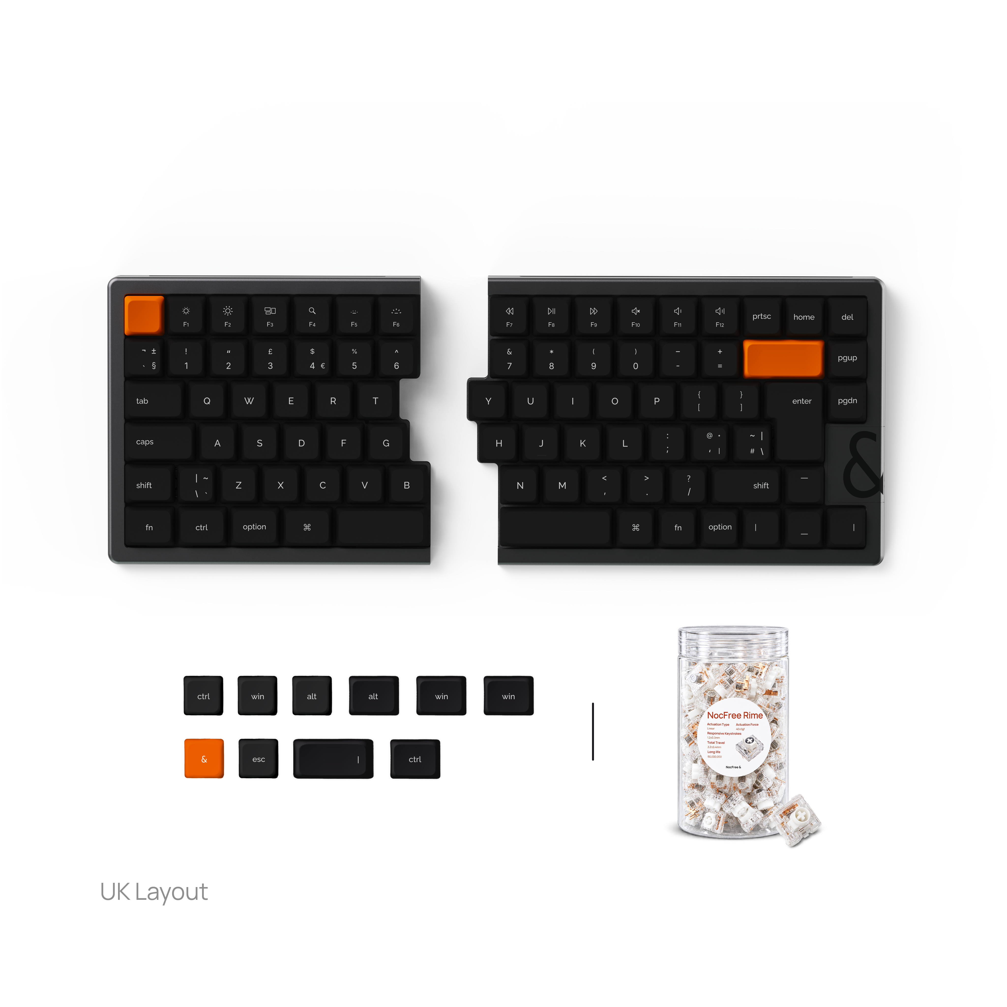 NocFree & Split Ergonomic Mechanical Keyboard – Wireless Bluetooth Keyboard (Pre-Order)